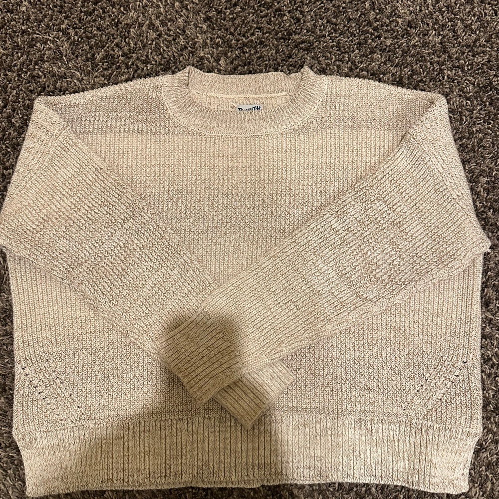 Duluth Trading Co Women's Beige Crew Neck Sweater